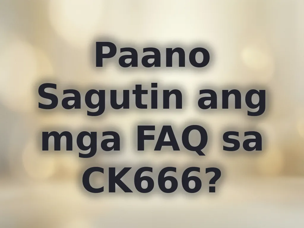 FAQ sa CK666